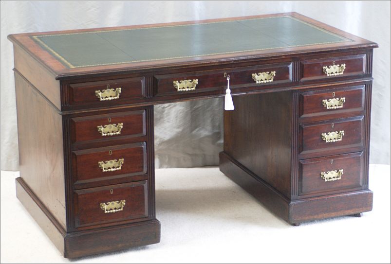 2052 Antique Mahogany Pedestal Desk. 0754 564 1953 (3